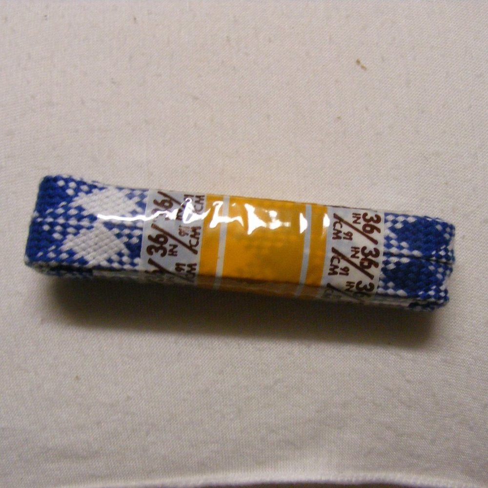 1 Pair of Argyle 3/8-inch Blue & White Diamond Pattern Shoelaces Shoe Laces